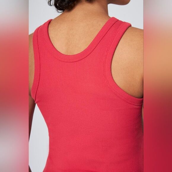 NWT MPG Sport Poise High Neck Ribbed Tank Top in Shale - Picture 13 of 16